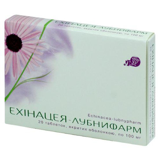 Ехінацея-Лубнифарм таблетки 100 мг №20